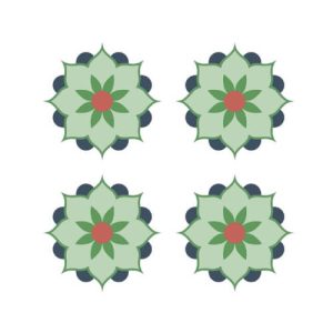 200 x 200 x 9mm SMALL FLORAL TlLE SERIES - YQC2008